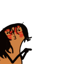 a cartoon drawing of a person with a 3 on their face