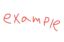 example is written in red on a white background