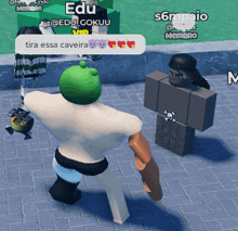 a screenshot of a video game with the words tira essa caveira on it