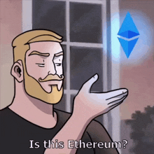 a cartoon of a man with a beard asking if this ethereum