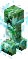 a creeper from minecraft is surrounded by blue and white blocks