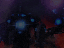 a robot with a blue light coming out of it