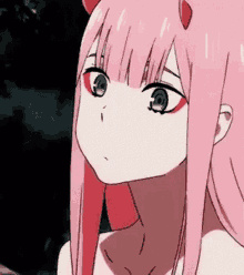 anime darling in the franxx pink hair