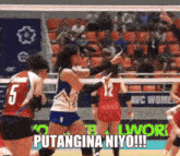 a volleyball player with the number 5 on her jersey is getting ready to hit the ball