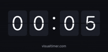 a digital clock shows the time as 00 05