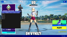 a screenshot of a video game with the words on vynxzy at the bottom