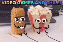 chill videogames popcorn corn