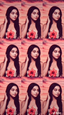 a collage of images of a woman with tiktok written on the bottom left