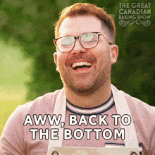 Aww Back To The Bottom Andrew Evers GIF - Aww Back To The Bottom Andrew Evers The Great Canadian Baking Show GIFs