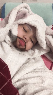 a person wearing a bear costume with a beard