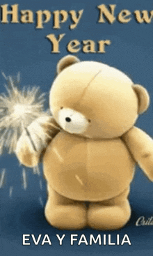 Happy New Year Bear GIF - Happy New Year Bear Fireworks GIFs