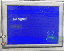 a computer screen displays a message that says " no signal "