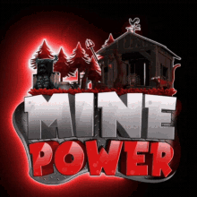 a logo for mine power shows a house and trees