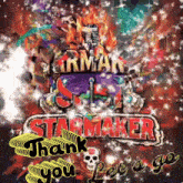 a colorful background with a microphone and the word starmaker