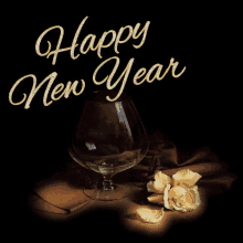 Happy New Year Sparkle GIF - Happy New Year Sparkle White Rose GIFs