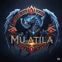 a picture of a dragon with the word mu atila on the bottom