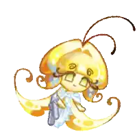 a cartoon drawing of a girl with a yellow head