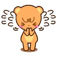 a cartoon of a teddy bear covering his mouth with his hands and a bunch of letters coming out of his ears