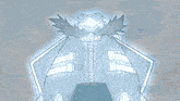 a cartoon drawing of a giant robot flying through the air