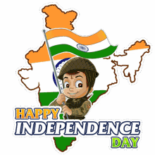 happy independence day chhota bheem independence day greetings carrying indian flag pay respect to my nation