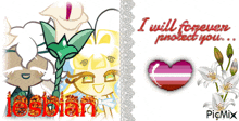 a picture of a cartoon character with the words " i will forever protect you " on it