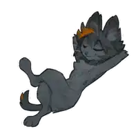 a drawing of a cat laying down on its back with its eyes closed