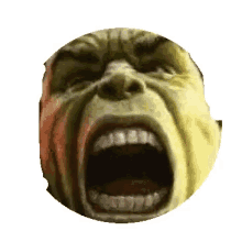 hulk face mouth open angry yell