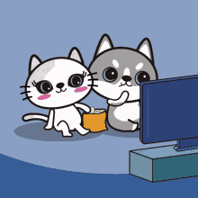 laimau cat dog watching tv heart