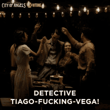 detective tiago fucking vega celebration shots congratulations woo