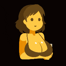 a cartoon drawing of a woman taking a picture