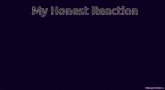 a man with his hands behind his head and the words my honest reaction above him