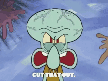 Squidward Tentacles Angry GIF - Squidward Tentacles Angry Cut That Out GIFs