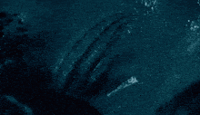a dark blue background with a few white bubbles