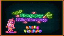 Happy Birthday Balloons GIF - Happy Birthday Balloons Neon GIFs