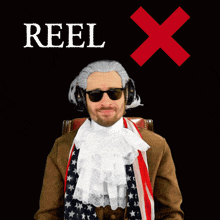 a man giving a thumbs up with the word real behind him