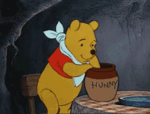 Pooh Bear Honey GIF - Pooh Bear Honey Eating GIFs