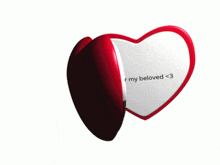 a heart shaped mirror with the words dexter my beloved < 3