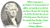 a statue of thomas jefferson with a quote from him