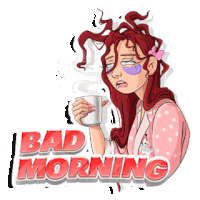 Bad Morning Patrickundalex Sticker - Bad Morning Patrickundalex Nala Stickers