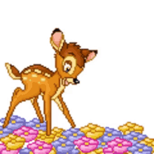 Bambi Smelling GIF - Bambi Smelling Flowers GIFs