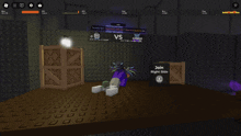 a screenshot of a video game with a sign that says " join left side "