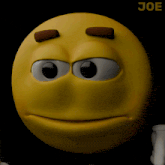 a yellow smiley face with the word joe on the bottom right