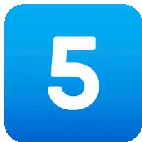 a blue square with the number 5 in white