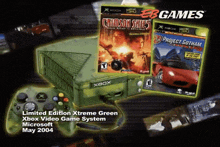 a limited edition xtreme green xbox video game system from may 2004