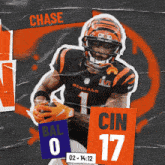 a bengals football player named chase is holding a ball