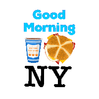 Good Morning Ny State Of Mind Sticker - Good Morning Ny State Of Mind Bagel Stickers