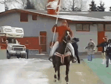 Calgary Stampeders Riding Horse GIF - Calgary Stampeders Riding Horse Horse GIFs