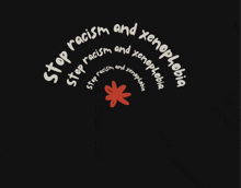 a black background with the words " stop racism and xenophobia " on it