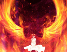 Activate Fire Flame Wings While Wearing A White Wet Dress GIF