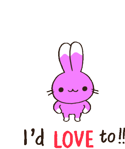 Buniboo Says I'D Love To Sticker - Buniboo And Bearuloo Bunny Id Love To Stickers